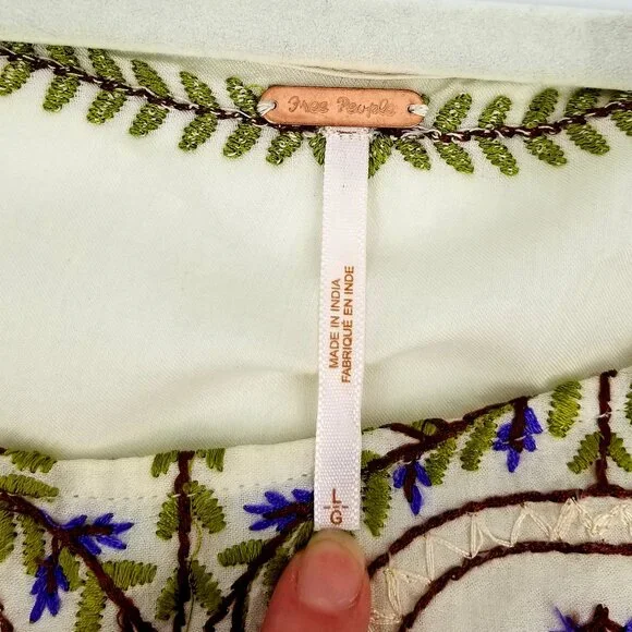 Free People Embroidered Women's draped  blouse - Contemporary w/Old World Charm - Picture 5 of 12